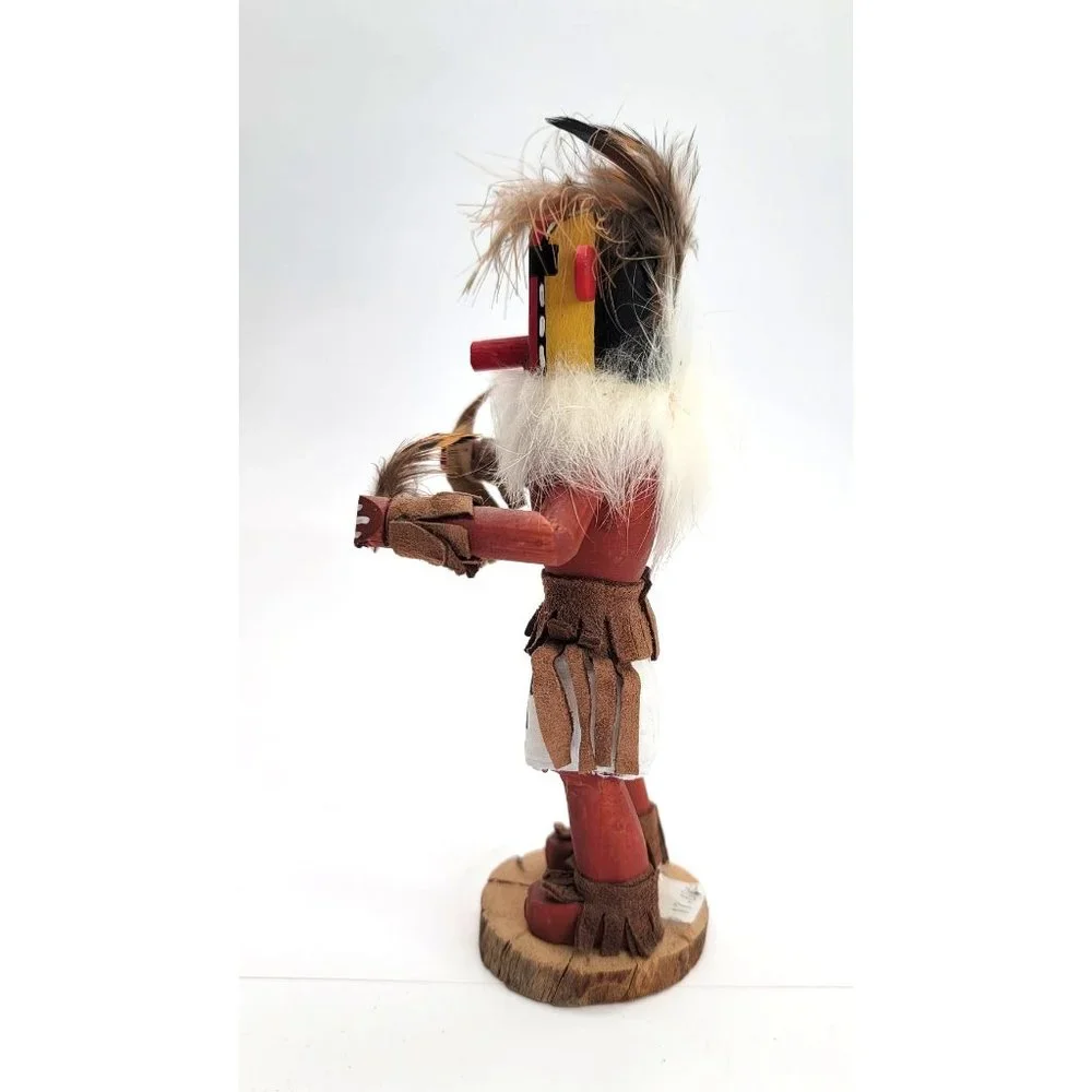 Navajo Laguna Corn Kachina Doll Native American Handmade Feathers Colorful DH601 - Picture 7 of 7